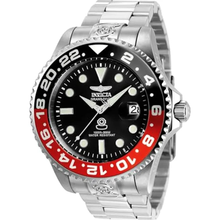 Invicta Pro Diver Automatikuhr für Herren, Edelstahl 47mm, schwarzes Zifferblatt, 30 bar wasserdicht