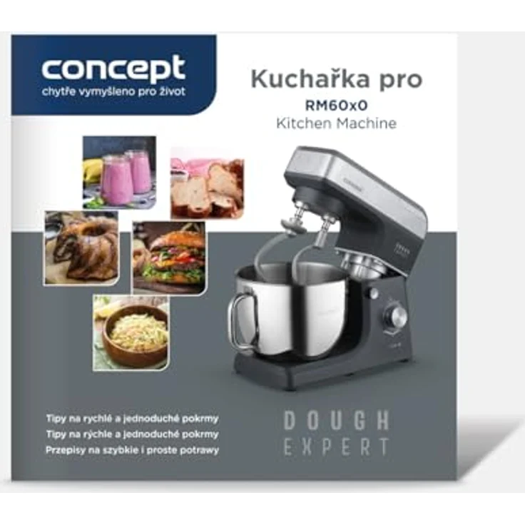 Concept Dough Expert RM6010, Planetenküchenmaschine mit 1900 W Leistung, 7-l-Edelstahlschüssel, Heizfunktion und 6 Geschwindigkeiten – Bild 10