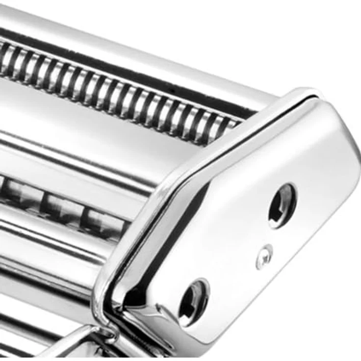 EDM Nudelmaschine Chrom, Edelstahl Pasta Machine mit 7 verstellbaren Dickeinstellungen für frische Pasta – Bild 4
