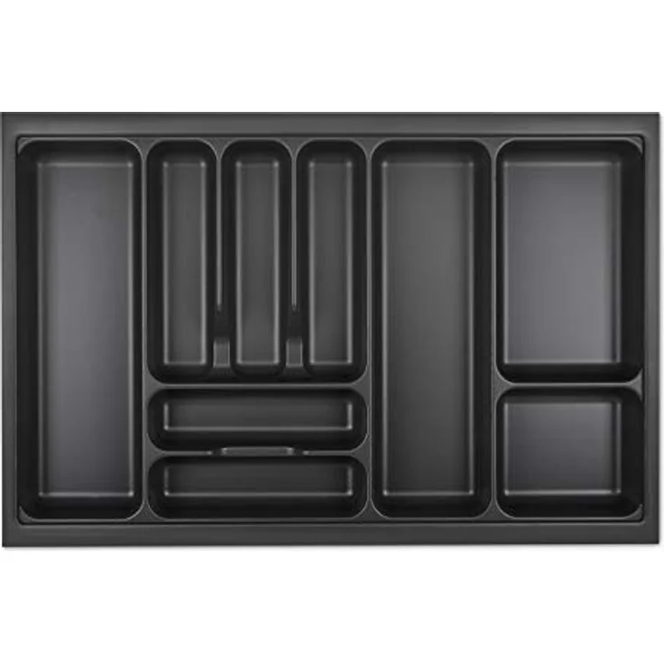 SO-TECH® Besteckeinsatz ORGA-BOX VIII Lavagrau perlstruktur, für 300-1200 mm Schubladenkorpuse, Polystyrol, raumsparende Fachaufteilung – Bild 2