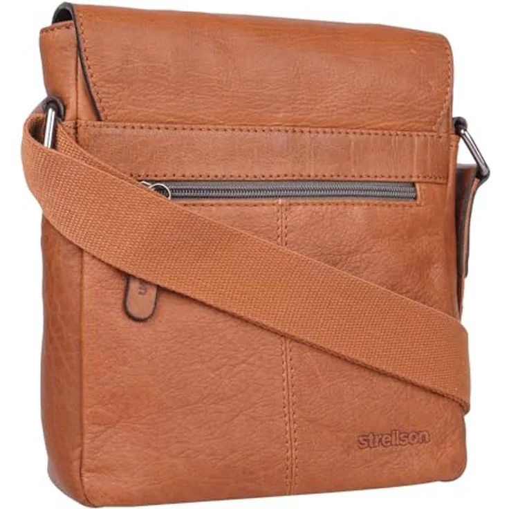 Strellson Hyde Park Jeremy, Umhängetasche aus 100% Leder, 21 cm x 6 cm x 23 cm, braun – Bild 3