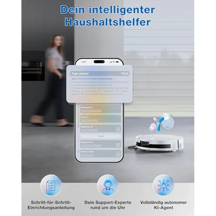 ECOVACS DEEBOT X11 PRO OMNI, 110 W Saug- und Wischroboter mit Beutel, PowerBoost, OZMO ROLLER 2.0, AIVI 3D Navigation – Bild 9