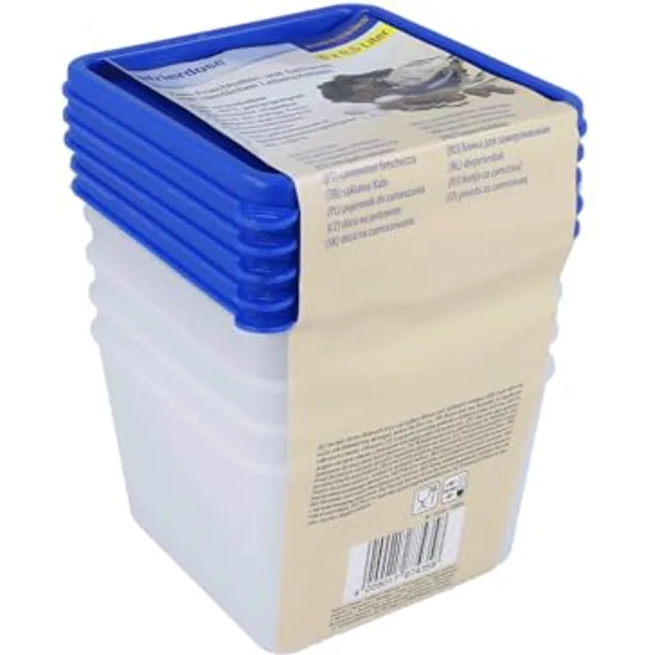 EUROHOME Vorratsdose - 5er Gefrierdosen Set 0,5L zur Frischhaltung und sicheren Lagerung - Brotzeitdosen mit festem Deckel