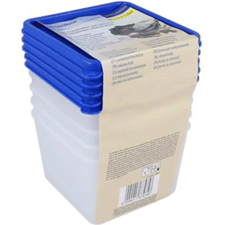 EUROHOME Vorratsdose - 5er Gefrierdosen Set 0,5L zur Frischhaltung und sicheren Lagerung - Brotzeitdosen mit festem Deckel – Bild 1
