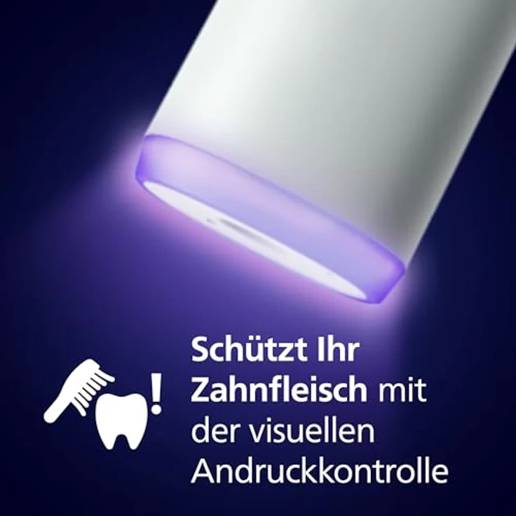 Philips Sonicare 7100 elektrische Zahnbürste, Schallzahnbürste mit App, 4 Putzmodi und 3 Intensitätsstufen, Andruckkontrolle, EasyStart, SmarTimer und BrushPacer, Weiß – Bild 5