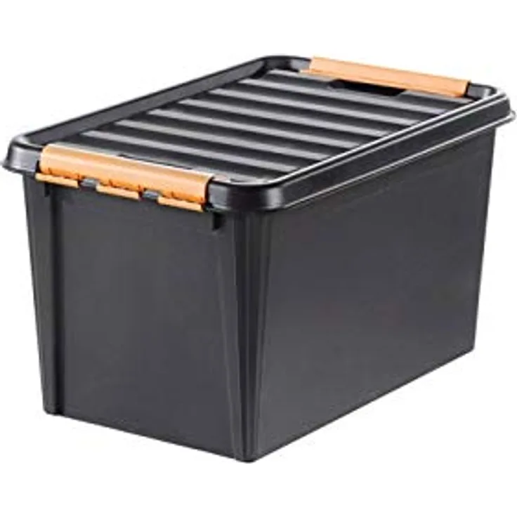 Orthex Clipbox 3196269, Plastik, schwarz, 60x40x31 cm, extrem schlag- und bruchfest, lebensmittelecht, 45 Liter Volumen, 10 Jahre Garantie