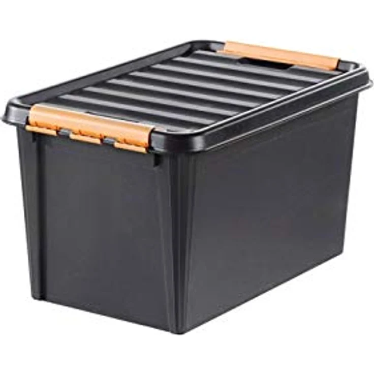 Orthex Clipbox 3196269, Plastik, schwarz, 60x40x31 cm, extrem schlag- und bruchfest, lebensmittelecht, 45 Liter Volumen, 10 Jahre Garantie – Bild 1