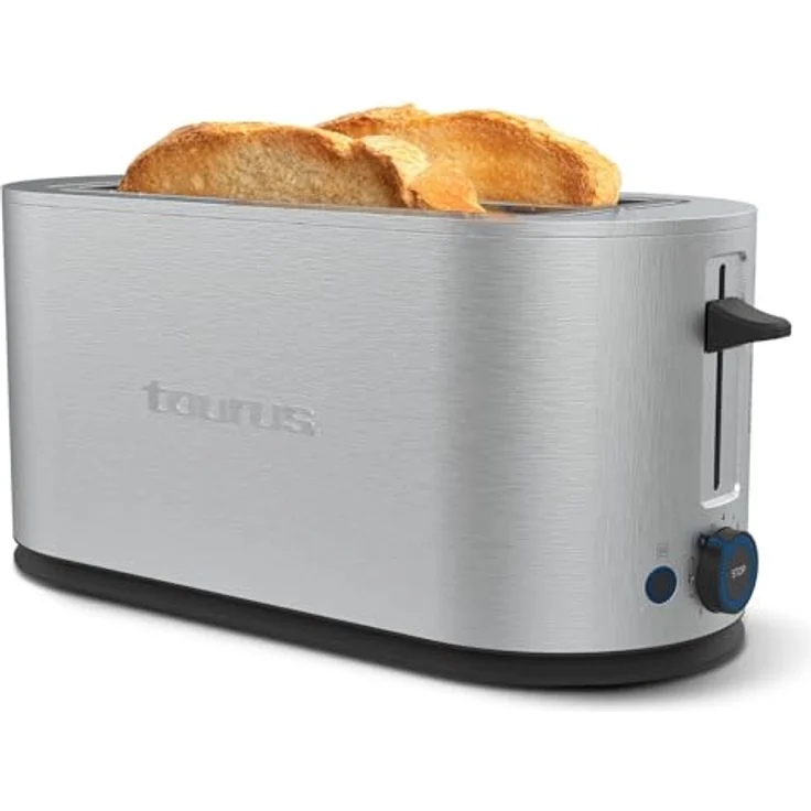 Taurus Mytoast Duplo Legend, Toaster für 4 Scheiben mit 1500 W, Edelstahl, Auftaufunktion, Brötchenaufsatz – Bild 1