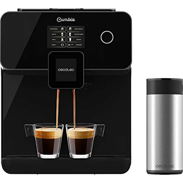 Cecotec Kaffeemaschine Power Matic-ccino 8000 Touch Serie Nera S. 1400 W, Touchscreen, System All Capuccino und Kaffee, anpassbar, 19 bar, Milchbehälter