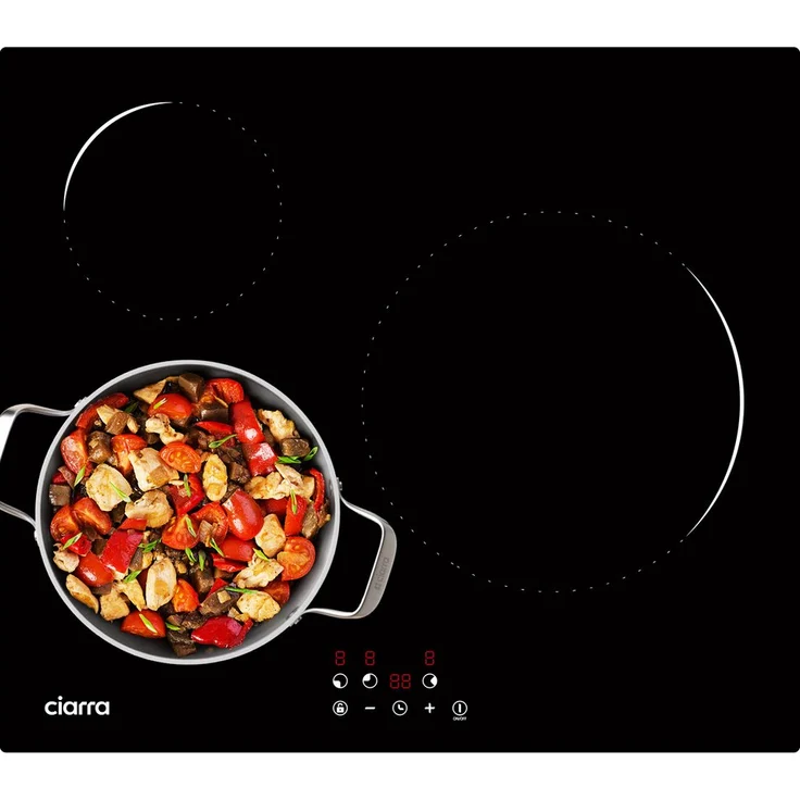 CIARRA Induktions-Kochfeld VM3BIH-C, 60 cm Einbau-Kochfelder Touch, Schwarz