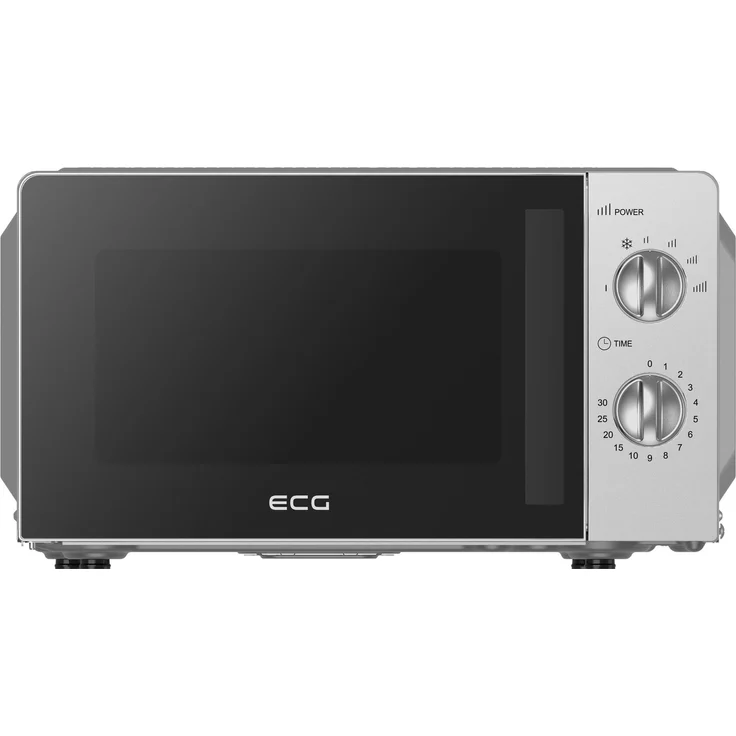 ECG MTM 2076 IS, Solo-Mikrowelle mit 20 l, 700 W, Inverter-Technologie, Drehregler, Silber