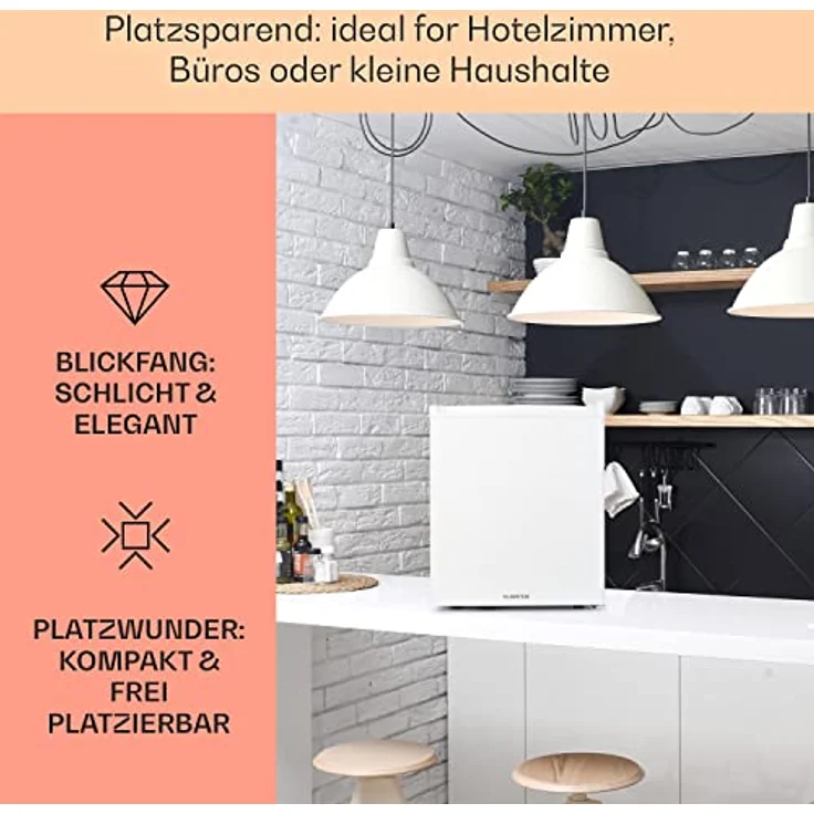 Klarstein Mini Kühlschrank für Zimmer, Mini-Kühlschrank für Getränke, Snacks & Kosmetik, 38L, Leise & Energiesparend – Bild 3