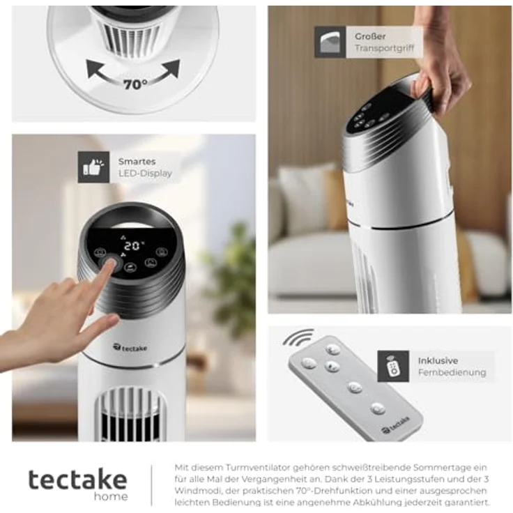 Tectake Turmventilator, 40 Watt, 90 cm – Bild 9