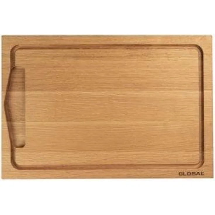 Global B Schneidebrett aus Eichenholz, 30 x 45 cm, braun, antibakteriell und wasserabweisend mit Saftrille
