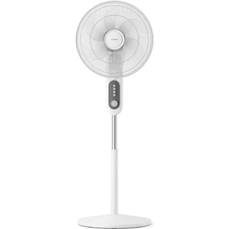 Philips Standventilator Serie 1000, Leistungsstark & Leise, 38 dB, Höhenverstellbar, Neigbar, Oszillation, Timer, Weiß (CX1220/00)