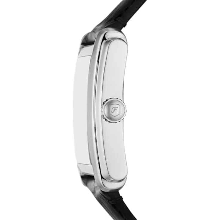 Fossil Herren Analog Quarz Uhr mit Leder Armband FS6078, 30 mm Gehäuse, Wasserdicht bis 50 m, silbernes Zifferblatt, schwarzes Band – Bild 3