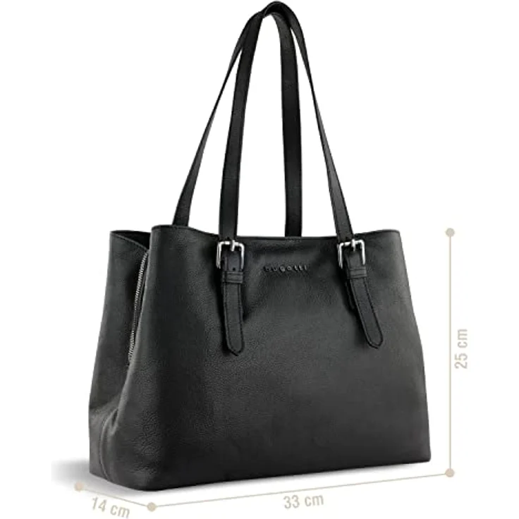 bugatti Shopper Bella Ladiesbag aus hochwertigem Rindleder, mit drei Hauptfächern – Bild 2