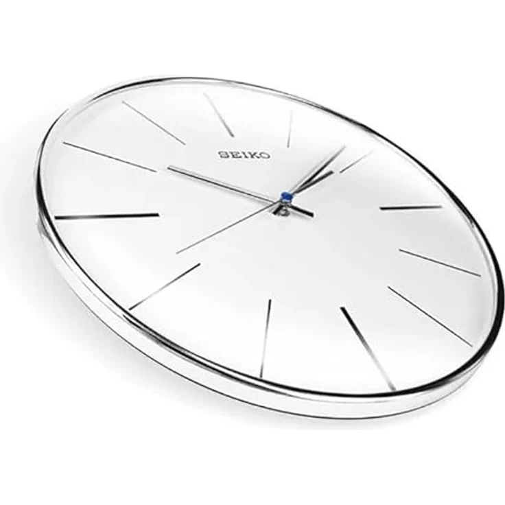 Seiko Wanduhr silber Kunststoff Schleichende Sekunde QXA634A Ø 29,5 cm – Bild 4