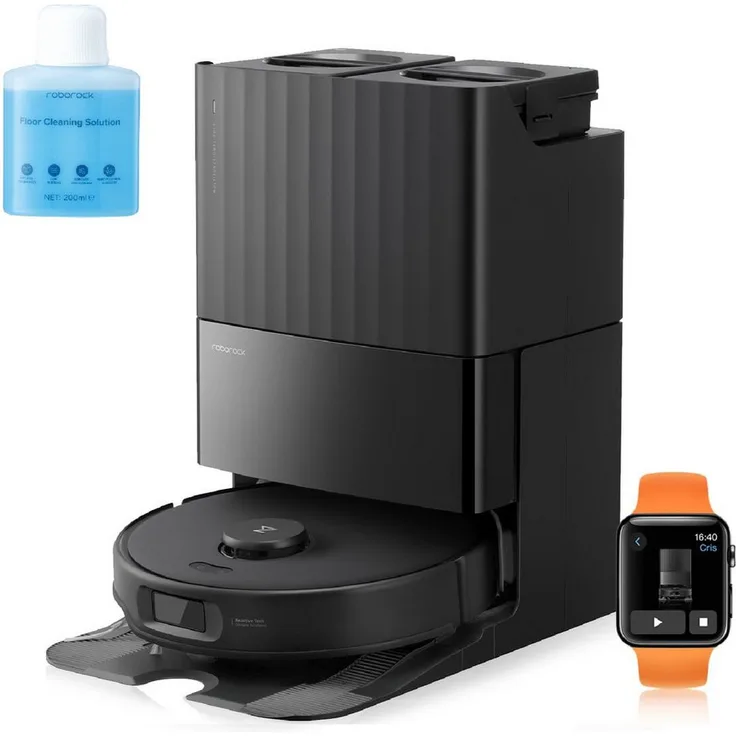 Roborock Qrevo Edge S5A, Saugroboter mit 18500Pa Saugkraft, Wischfunktion und Dual Anti-Tangle-System, 75°C Heißwasser-Moppwäsche