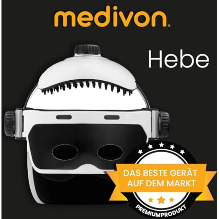 MEDIVON Hebe Kopfmassagegerät und Augenmassagegerät, Luftmassagegerät | Sanfte Massage der Nervenpunkte, Musik-Modus, Aufwärmfunktion – Bild 2