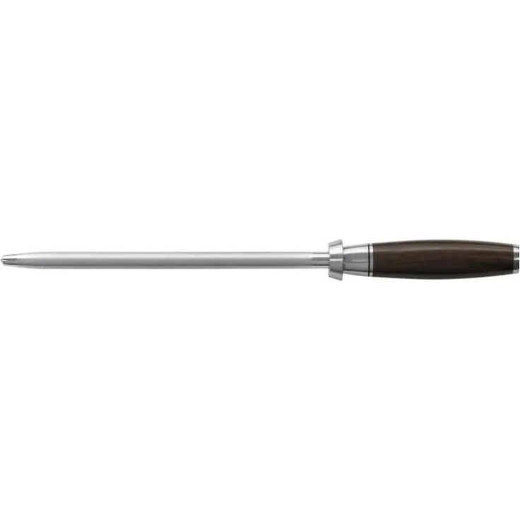 Kohersen Bajonettschärfer Elegance Ebony Wood, 360 mm Wetzstahl aus Edelstahl, ergonomischer Griff, Braun