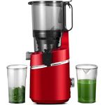 AMZCHEF Automatischer All-in-One Entsafter, 135MM Öffnung und 1,8L Entsafter für Gemüse und Obst, 250W Entsafter Slow Juicer Testsieger mit Dreifachem Filter -Rot [Energieklasse A+++]