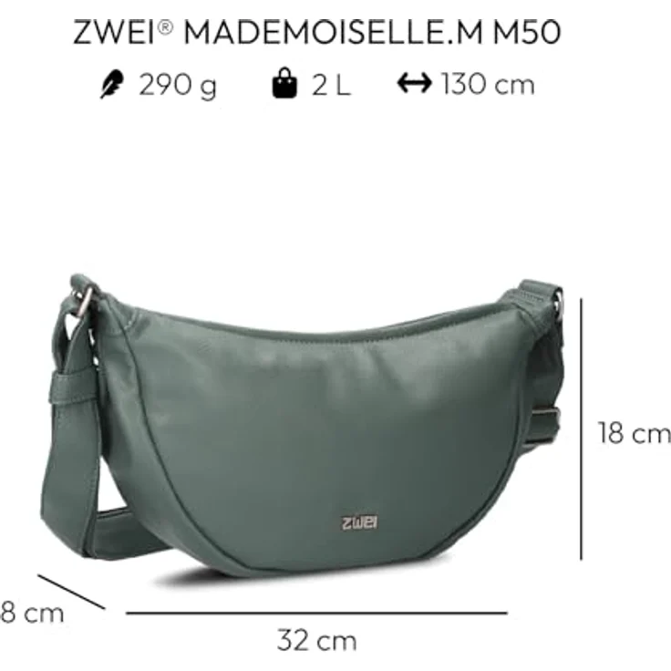 Zwei Mademoiselle.M Umhängetasche 32 cm, elegante Handtasche in Schwarz – Bild 2