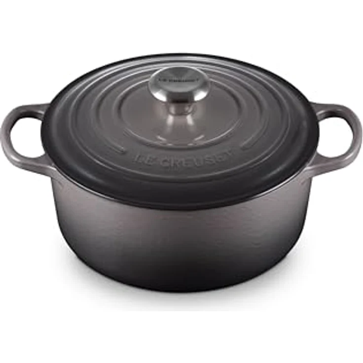 Le Creuset Signature Gusseisen-Bräter mit Deckel, Ø 24 cm, Rund, Für alle Herdarten und Induktion geeignet, Volumen: 4,2 l, Flint – Bild 2