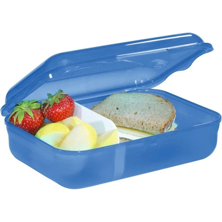 Step by Step Lunchbox mit Klickverschluss, spülmaschinengeeignet, Kunststoff, BPA-frei, (1-tlg) - Step by Step Lunchbox mit herausnehmbarer Trennwand, ideal für Kinderhände, (blau)