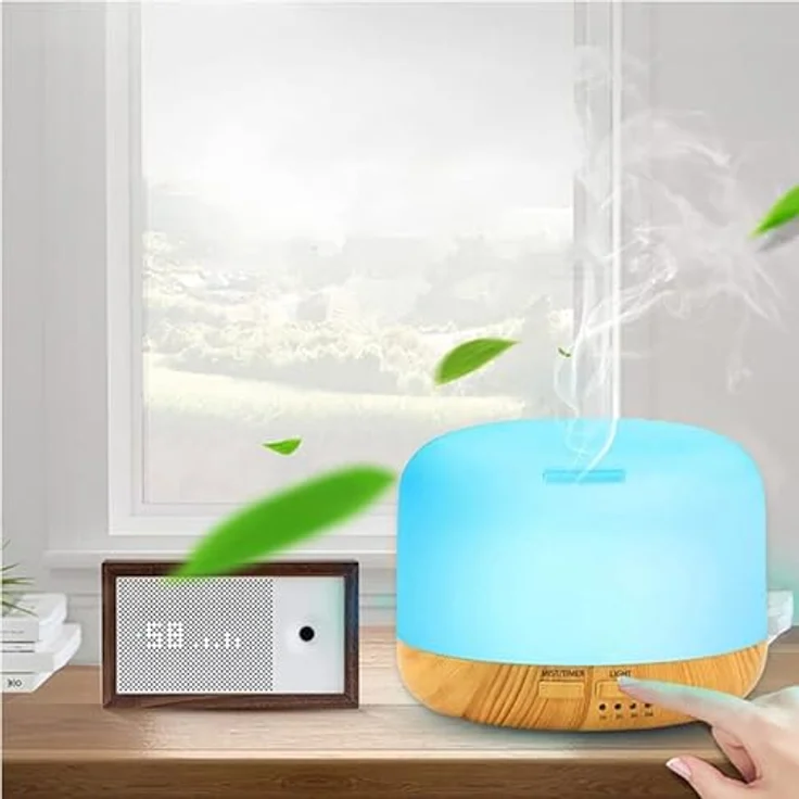 Retoo Aroma Diffuser, Ultraschall Aromatherapie Luftbefeuchter 300ml, Öle Diffusor mit 12 Lichtfarben LED - Duftlampe für Zuhause, Büro, Schlafzimmer, Yoga Spa – Bild 3