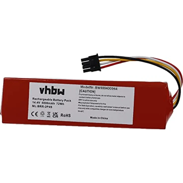 vhbw Akku kompatibel mit Xiaomi Mijia 1S SDJQR03RR, 1C, 1st Gen SDJQR01RR SKV4000CN, 1S, 1T Saugroboter (5000 mAh, 14,4 V, Li-Ion) - Leistungsfähiger Ersatzakku für Ihren Saugroboter – Bild 1
