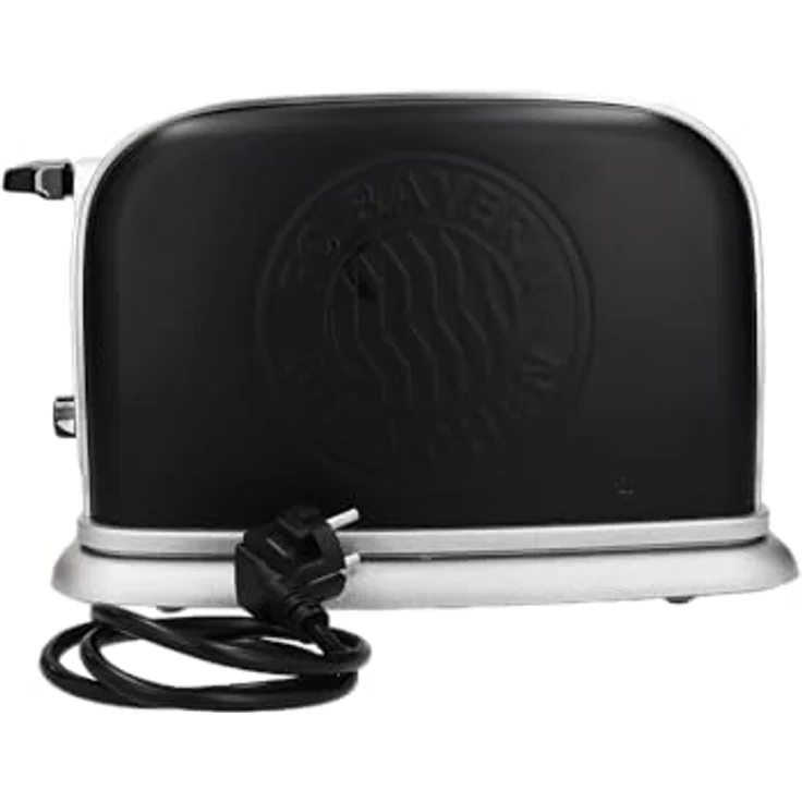 FC Bayern München Toaster, schwarz, mit hochwertiger Edelstahl-Oberfläche und kompakten Abmessungen (20 cm x 18 cm) – Bild 2
