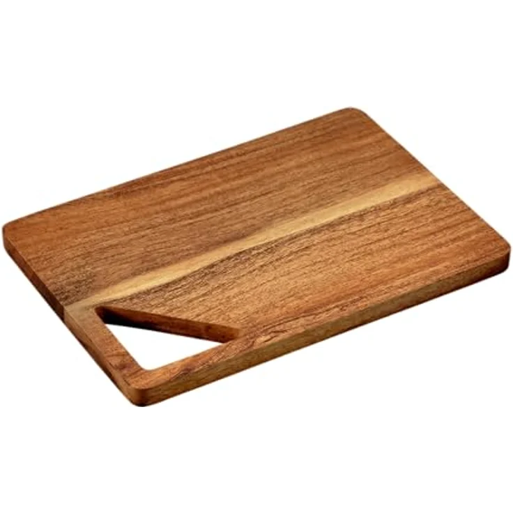 KESPER Schneidbrett aus Akazienholz, 28 x 19 x 1,5 cm, braun, mit Aussparung und hoher Schnittfestigkeit – Bild 1