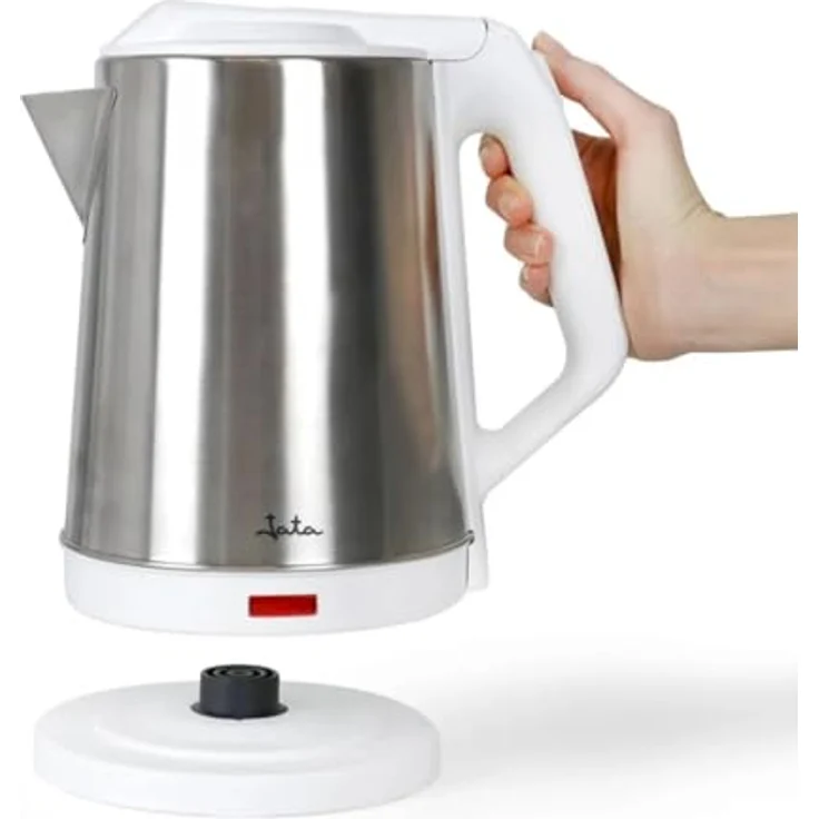 JATA JEHA1723, Elektrischer Wasserkocher mit 2 L Fassungsvermögen, 1500 W, Edelstahl, kabelloser Krug, Klappdeckel und Wasserstandsanzeige – Bild 3