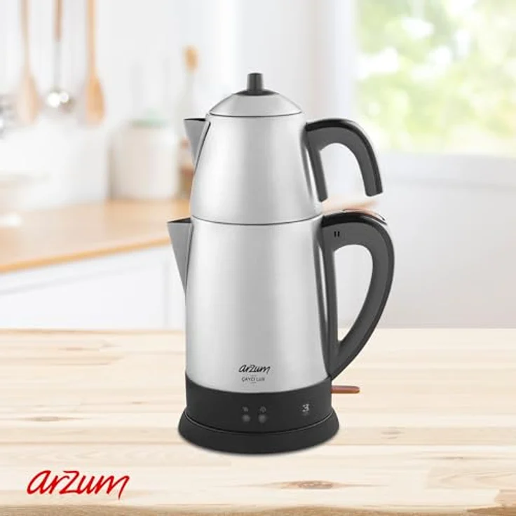 Arzum Cayci Lux, Wasserkocher, Silber, Edelstahl Teebereiter – Bild 7