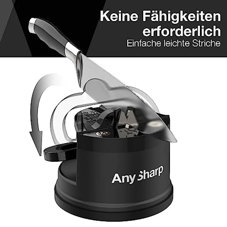AnySharp Messerschaerfer mit Saugnapf, Schwarz – Bild 2