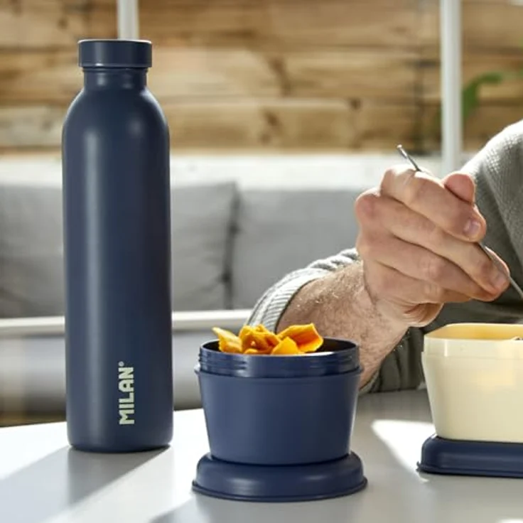 MILAN® Isolierflasche 591 ml Edition 1918 Marineblau, Edelstahl, Thermos, Schraubverschluss, Sport, Electric Stovetop Compatible – Bild 2