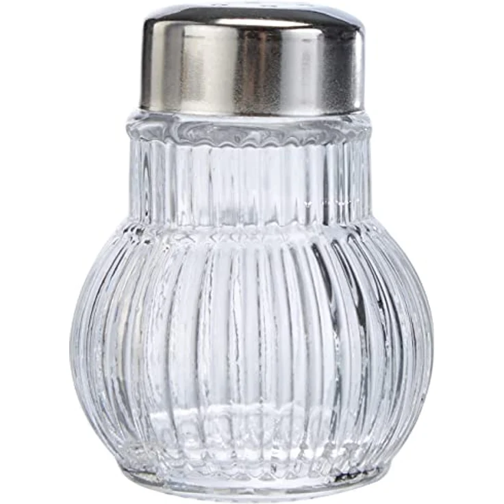 Fackelmann Mini-Streuer RUBIN, Salz- und Pfefferstreuer aus Glas, Gewürzstreuer für einfaches Dosieren (Farbe: Silber-Transparent), Menge: 6 Stück – Bild 4