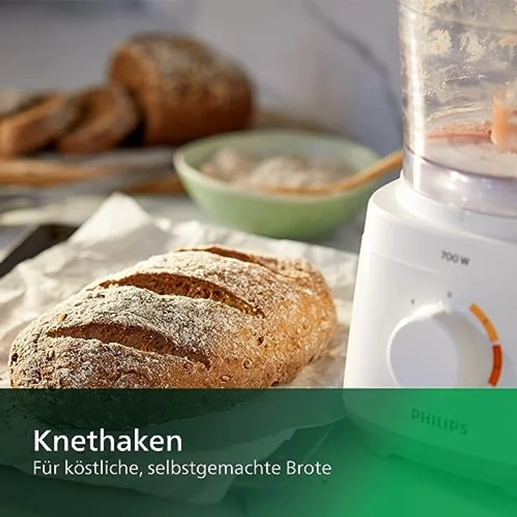 Philips HR7310/00 Foodprozessor, 700W, 3 Geschwindigkeiten, 2,1 Liter, Kunststoff, weiß – Bild 4