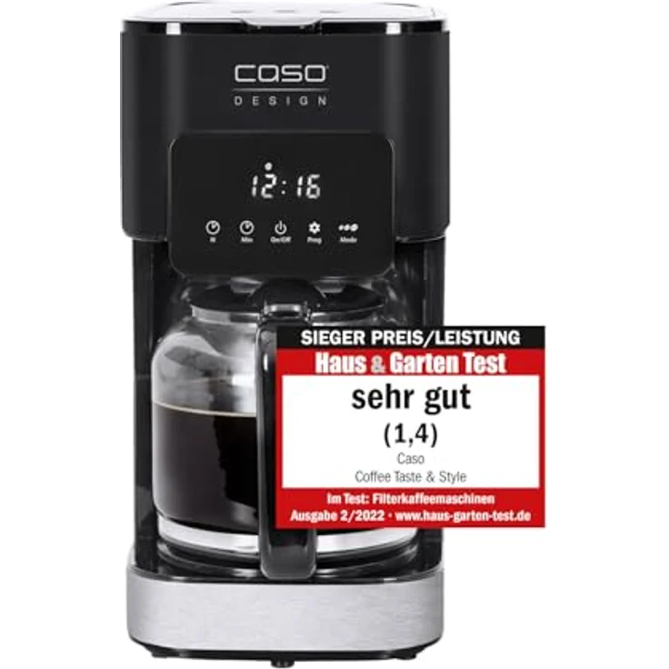 Caso 1846 Coffee Taste & Style Design Kaffeemaschine, Schwarz, Edelstahl – Bild 2