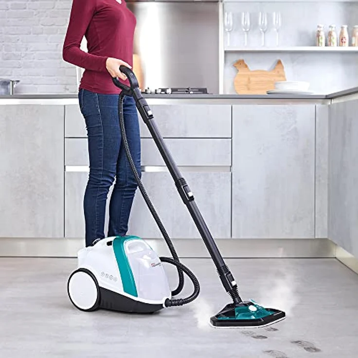 Polti Vaporetto PTEU0277 Smart 100_T Dampfreinigungsgerät mit 4 BAR, Wassertankkapazität 2 L, Dampfmenge 110 g-Min, 2 liters, tötet und beseitigt 99,99% der Viren, Keime und Bakterien, Weiss-türkis – Bild 4