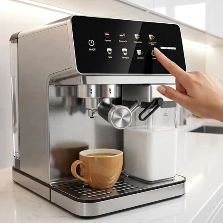 Heinner HEM-LK20DMLK Espressomaschine, 20 Bar Pumpdruck, 1350W, 1,6L Wassertank, externes Milchsystem – Bild 8