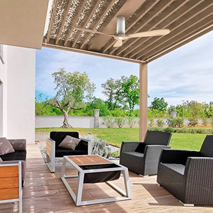 Cecotec Deckenventilator mit Fernbedienung und WLAN EnergySilence Aero 5500 White Aqua Connected. 40 W, Durchmesser 52 Zoll, 3 Flügel, Schutz IP44, Winter-Summer-Modus, Timer – Bild 2