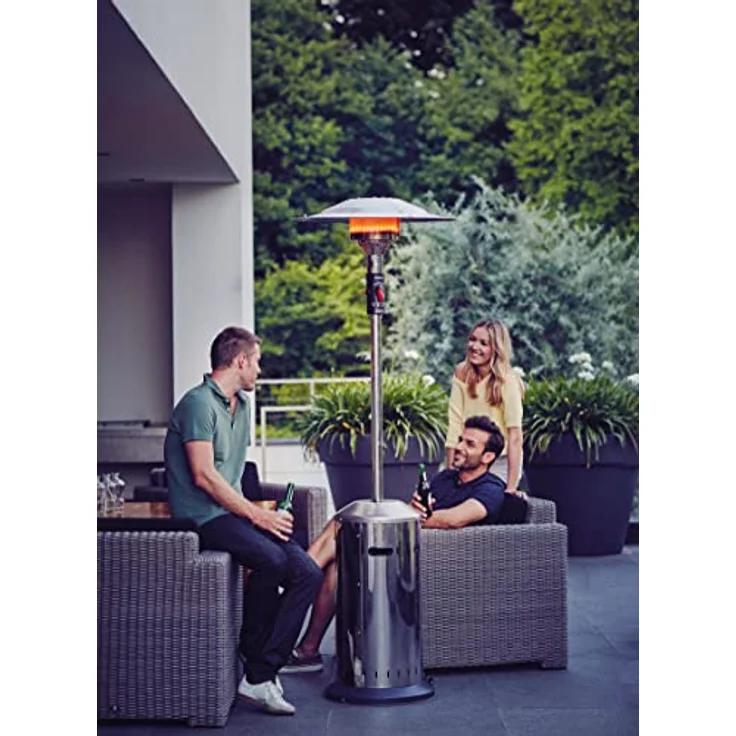 Enders® Terrassenheizer Gas Elegance, Gas-Heizstrahler 9376, Heizpilz mit stufenloser Regulierung, Eco Plus Brenner, Transporträder, Umkippsicherung – Bild 2