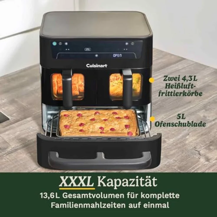 Cuisinart Tri Zone 13,6L Heißluftfritteuse & Ofen, PFAS-frei, schwarze Ausführung, XXXL-Kapazität – Bild 2