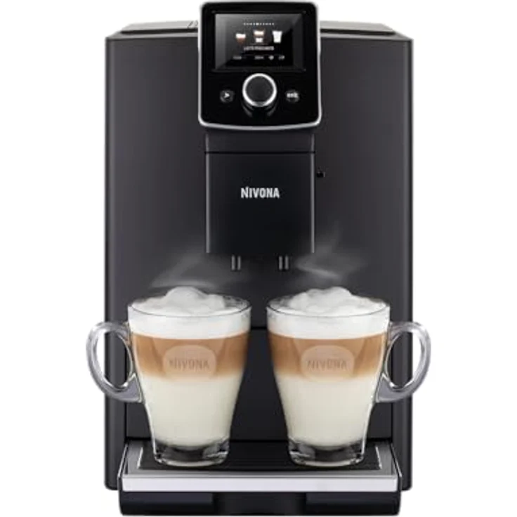 Nivona CafeRomatica 820 Kaffeevollautomat mit integriertem Mahlwerk, Tassenbeleuchtung, Memory-Funktion, schwarz – Bild 1