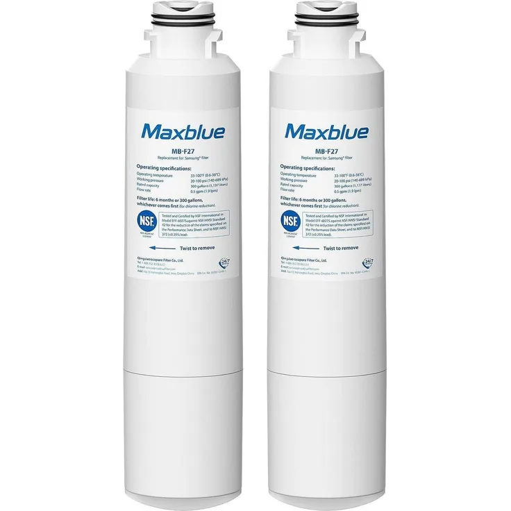 Maxblue Wasserfilter Ersatz für Samsung DA29-00020B, 2 Stück, werkzeuglos austauschbar, hohe Filtrationsleistung