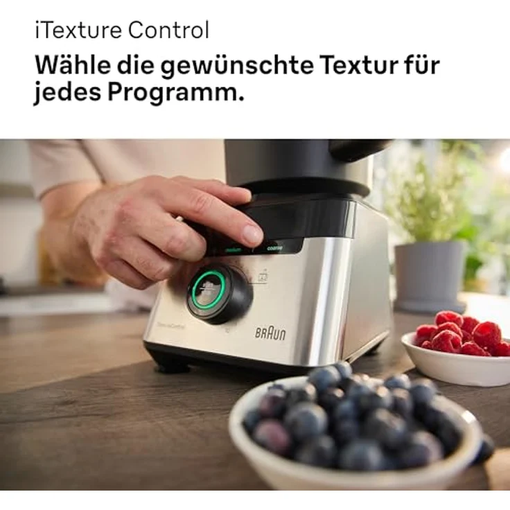 Braun PowerBlend 7 Hochleistungs-Standmixer, 30.000 U/min, 1400W, TriAction-Mixkrug, iTextureControl, 600 ml Smoothie2Go Becher, Schwarz (JB7568BK) – Bild 5