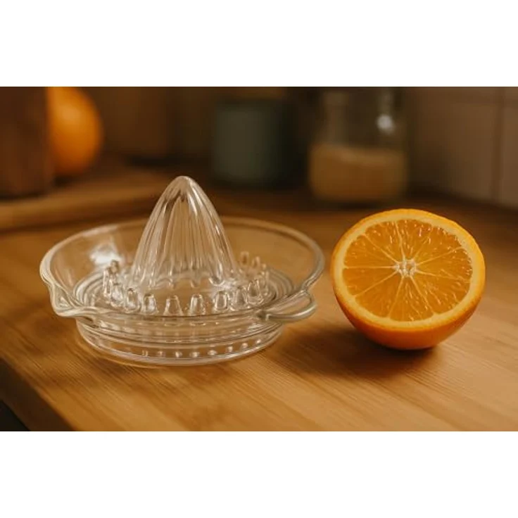 WESTCRAFT Manuelle Glas Zitruspresse, Zitronen-Presse mit Ausgießer, spülmaschinenfest für Zitronen und Orangen, Ø 14 cm – Bild 2