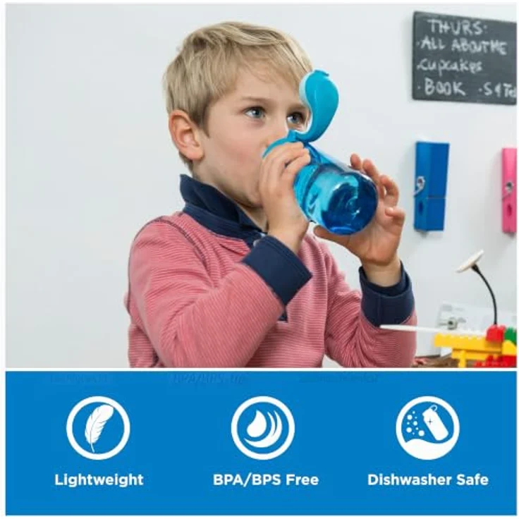 Nalgene OTF Kids Sustain Trinkflasche, Einhandverschluss, 0,35 L, bruchfest, BPA-frei, Recyclingmaterial – Bild 4